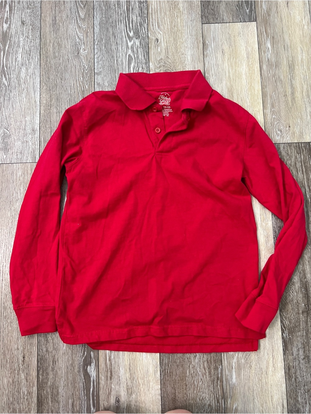 Faded Glory long sleeve polo red boy top